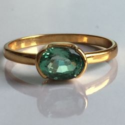 AAA Quality Natural Emerald Ring In 14k Hallmarked Solid Gold