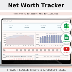Net Worth Tracker Spreadsheet Template In Excel & Google Sheets, Net Worth Manager
