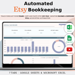 Easy Bookkeeping Spreadsheet For Etsy Sellers In Excel & Google Sheets With CSV File Upload