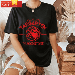 House Targaryen Shirt, House Targaryen Fire and Blood, Game of Thrones  Happy Place for Music Lovers
