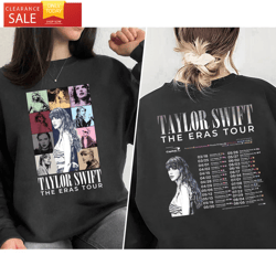 Taylor The Eras Two Sides Sweatshirt, The Eras Tour Vintage  Happy Place for Music Lovers