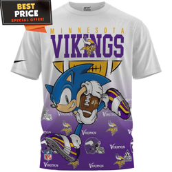 Minnesota Vikings x Sonic Speed Run Fullprinted TShirt, Minnesota Vikings Gift  Best Personalized Gift  Unique Gifts Ide