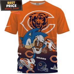 Chicago Bears x Sonic Speed Run Fullprinted TShirt, Chicago Bears Fan Gift Ideas  Best Personalized Gift  Unique Gifts I