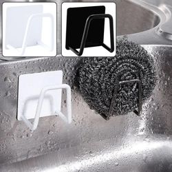 Stainless Steel Kitchen Sink Sponge Holder with Drain Basket, Cleaning Brush Hook, and Wall Organizer