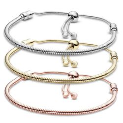 Adjustable Snake Bone Chain Pandora Bracelet: Exquisite Tassel Design for Women's Fashion Charm