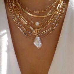 Boho Trendy Multi-Layer Crystal Pendant Necklace Set - Vintage Gold Color Styles for Women | Jewelry Gifts