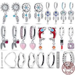 2023 Trending Women's Wedding Earrings: 925 Sterling Silver Red Carp & Conch Shell Jewelry Gift