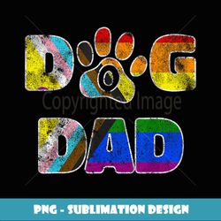Vintage Dog Dad Love Pride Month LGBTQI - Vintage Sublimation PNG Download