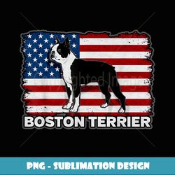 Boston Terrier Dog American Flag - Digital Sublimation Download File