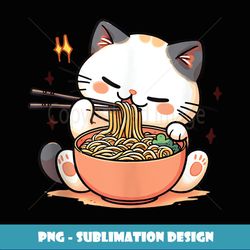 Cute Cat Ramen Aesthetic Kawaii Graphic Japanese Anime Manga - Creative Sublimation PNG Download