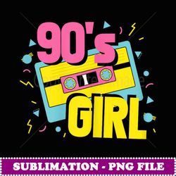 90's Girl Style Old Cassette Retro Vintage Outfits Clothes - Instant PNG Sublimation Download