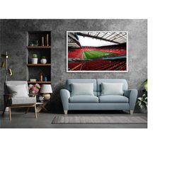 Manchester United Old Trafford Stadium Canvas Wall Art, Large Framed Football Home Decor Wall Art, Aesthetic Gift For Ma