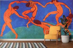 Henri Matisse The Dance Wallpaper, Dancing People Wall Art, Abstract Wall Decals, 3D Wall Mural, Wallpaper Patent, Wall