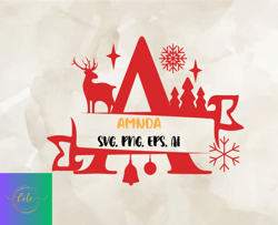 Christmas Split Alphabet Font SVG, Modern Font, Fonts For Cricut, Beauty Font, Font For T-shirts 36