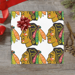 chicago blackhawks gift wrapping paper