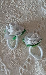 Handmade hair bands with white roses/children's hair accessories/girls hair decoration/hair jewellery/ gifts for her