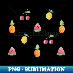 white watercolor fruit pattern - premium png sublimation file - create with confidence