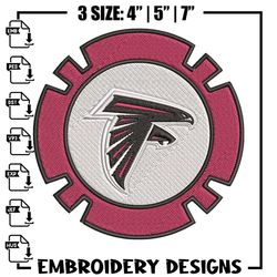 Atlanta Falcons Poker Chip Ball embroidery design, Atlanta Falcons embroidery, NFL embroidery, logo sport embroidery,Emb