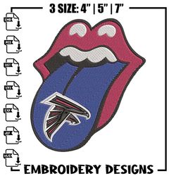 Atlanta Falcons Tongue embroidery design, Falcons embroidery, NFL embroidery, logo sport embroidery, embroidery design,E