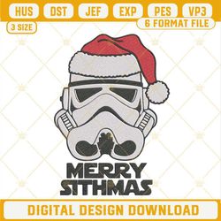 Storm Trooper Merry Sithmas Embroidery Design, Star Wars Christmas Embroidery Design File.jpg
