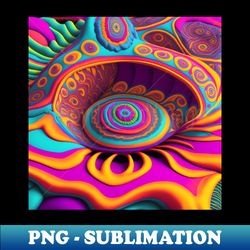 Trippy psychedelic eye in vibrant trendy colors 3D pattern - Premium PNG Sublimation File - Stunning Sublimation Graphic