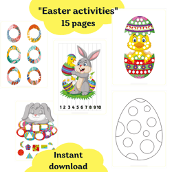 Kids Easter activity, Easter Printables, Color Matching Game, Coloring Pages, Toddler Learning, Preschool printables