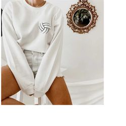 Pocket Volleyball Sweatshirt, Women's Volleyball Sweatshirt , Beach Volleyball Clothing, Gift For Volleyball Player, Vol