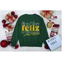 Mexican Christmas Sweatshirt, Mexican Womens Shirt, Mexican Gifts, Feliz Navidad Sweater, Mexican Mom Tee, Ano Nuevo Swe