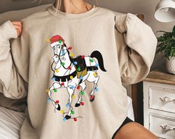 Sleeping Beauty Samson Wear Santa Hat With ChristmaLight Disney Horse A Very Mer,Tshirt, shirt gift, Sport shirt