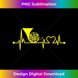 French Horn Heartbeat Funny Love For Music Orchestra - Deluxe PNG Sublimation Download - Chic, Bold, and Uncompromising