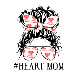 Heart Mom Messy Bun Svg, Mother's Day Svg, Mom Gift Svg, Mom Shirt, Mama Svg, Mom Life Svg, Instant Download