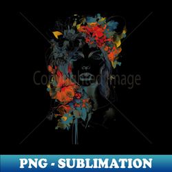 Girl with flowers - Creative Sublimation PNG Download - Bold & Eye-catching