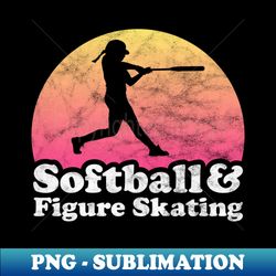 Softball and Figure Skating Gift for Softball Players Fans and Coaches - Exclusive PNG Sublimation Download - Transform Your Sublimation Creations