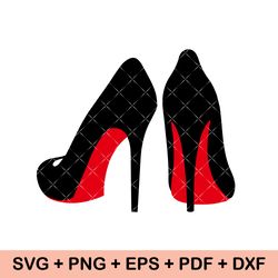 Red high heel shoes svg png eps dxf pdf, high heel shoes svg, heels svg, red heels svg, diva shoes svg, popuar heels
