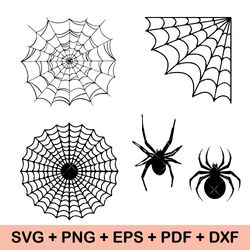 SPIDER WEB SVG, Spider Web Bundle Svg, Spider Web Clipart, Spider Web Cut Files For Cricut, Spider Web Vector