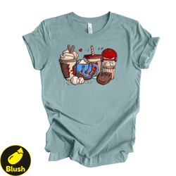 Baseball Fan Coffee Drinks, Baseball Coffee, Baseball Fan Ball  Bat Design on premium Bella  Canvas unisex shirt,