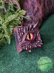 Bronze Dragon box - wedding box - ring box - dragon eye - dragon jewerly box - dragon eye box - dragon fantasy - box