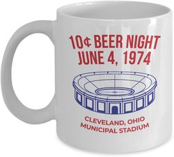 Retro 10 Cent Beer Night Cleveland Baseball Coffee Mug