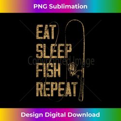 Eat Sleep Fish Repeat Fishing Lover Gift Idea Hunting Fish - Artisanal Sublimation PNG File - Chic, Bold, and Uncompromising