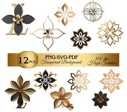 12 PNG SVG PDF Louis Vuitton Transparant Background Lv Pattern Pack Seamless Template