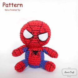 Crochet doll amigurumi pattern Spiderman superhero