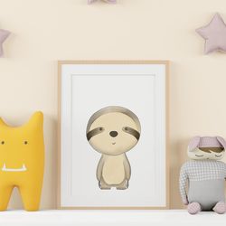 Nursery decor, Cute nursery wall art ,  Baby Sloth Nursery Art, Baby Boy nursery decor, Printable nursery art, Baby Anim
