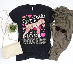 Just a Girl Who Loves Boxers Shirt  Boxer Gifts  Boxer Lover Gift  Boxer Dog Tee  Flower Shirt  Floral Design  Tank Top