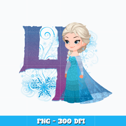 Elsa 4th png, Frozen png, Birthday cartoon Png, Cartoon png, Logo design Png, Digital file png, Instant download.