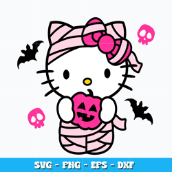Mummy Hello Kitty Svg, Halloween svg, hello kitty svg, cartoon svg, logo design svg, digital file svg, Instant download.