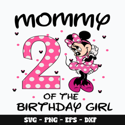 Minnie disney mommy of the birthday girl Svg, Mickey svg, Disney svg, birthday svg, cartoon svg, Instant download.