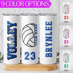 custom volleyball team gifts, personalized volleyball tumbler, girls volleyball, volleyball tumbler with lid, volleyball