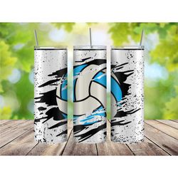 blue volleyball tumbler cup, volleyball gifts for girls, volleyball tumbler for athlete, volleyball gift for mom, volley