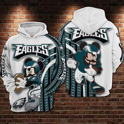 Philadelphia Eagles Nfl Football Mickey 3D Hoodie For Men For Women