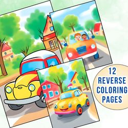 Cute Cars Reverse Coloring Pages | Draw & Reveal Cool Cars (No Crayons Needed)